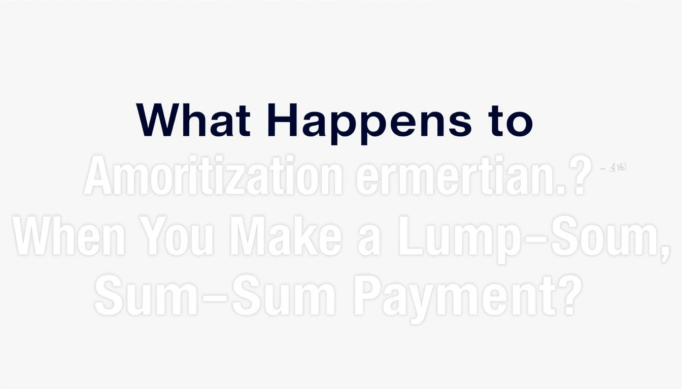 What Happens to Amortization When You Make a Lump-Sum Payment?